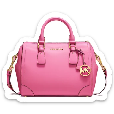 Realistic bubblegum pink designer Michael kors satchel purse. sticker
