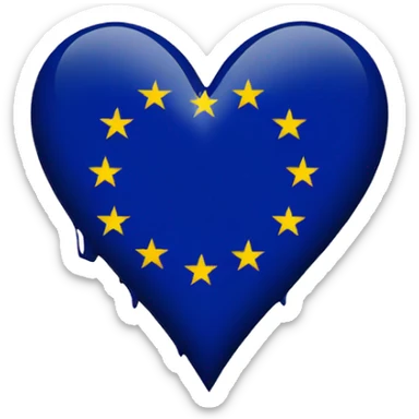 Broken heart with EU flag sticker