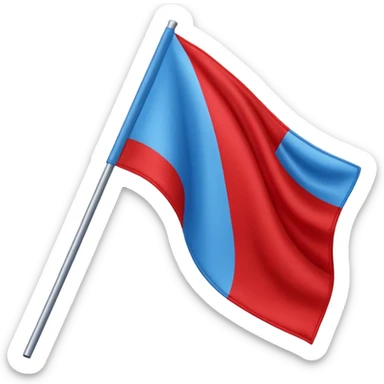 Un emoji drapeau avec un moitié bleu en haut  sticker