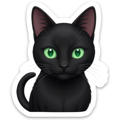 a noble black cat with a long tail sticker
