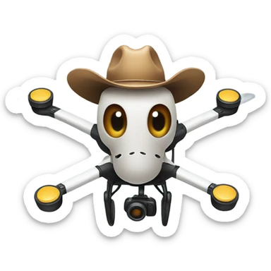 A cowboy drone sticker