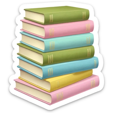 stack of white/baby blue/baby pink/baby yellow/baby matcha green books sticker