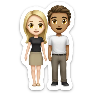 Asian guy white girl couple sticker