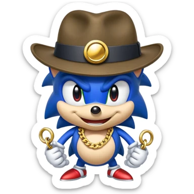 Gangster sonic the hedgehog sticker