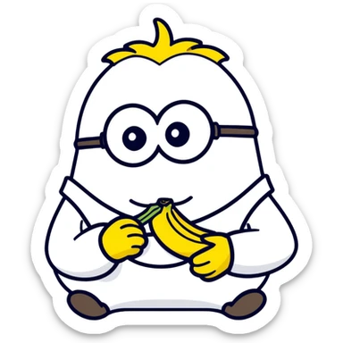 Un minion eating banana sticker