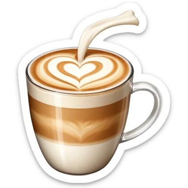 Latte art sin la taza, solo el diseño con leche sticker