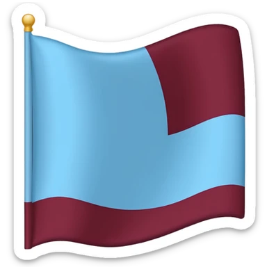  dark burgandy and light blue colour flag sticker