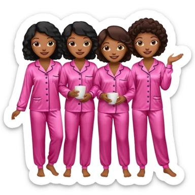 group of black women in pink pajamas high quality pajamas and like 20 women sticker