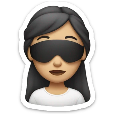 blindfolded woman wearing airpods sticker