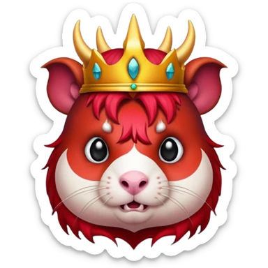 guinea pig as an evil demon king, emoji style, with a dark aura sticker