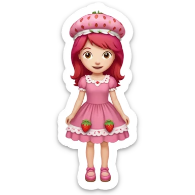 modern day cartoon character strawberry shortcake full body sticker