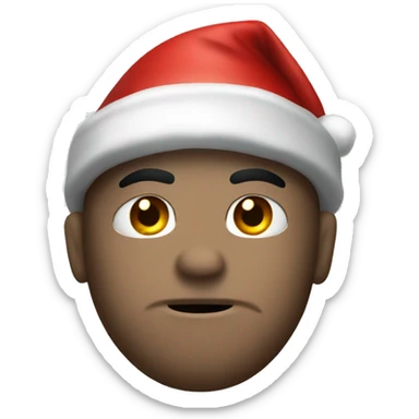 Jason from Friday the 13th wearing a Santa hat sticker