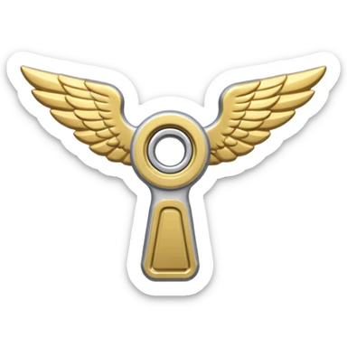 metal wing nut with two grips. sticker