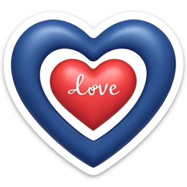Dark Blue heart with the words Love You Ry in the middle  sticker