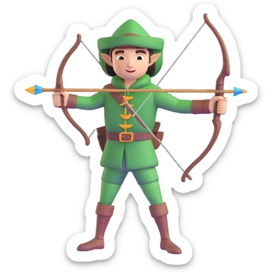 Robin Hood with bow and arrow sticker