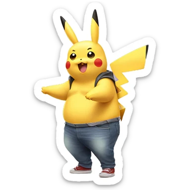Overweight homosexual pikachu sticker