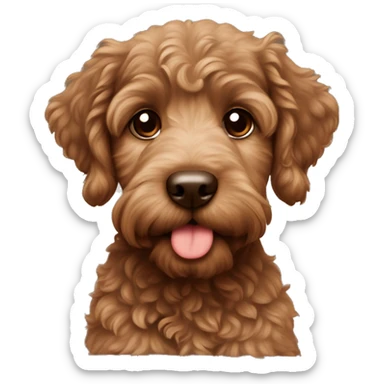 Bernadoodle all brown puppy sticker