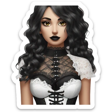 gothic lace corset black sticker
