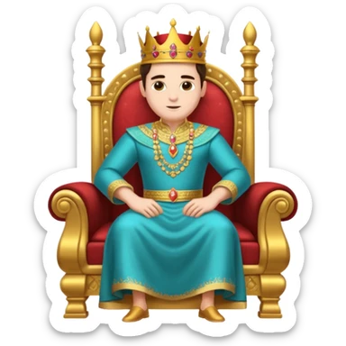 Beautiful King👑 image setting on chair wear a beautiful dress and in beautiful mahal sticker