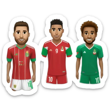 Ronaldo + messi + neymar avec le maillot du maroc IRL sticker