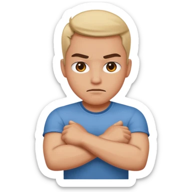 Mad with arms crossed sticker