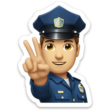 Policía con la mano extendida  sticker