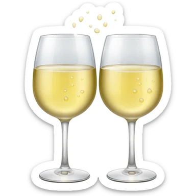A picture of two glasses of white wine cheering sticker