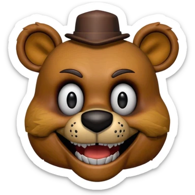 The head of Freddy Fazbear of five nights at Freddy sticker