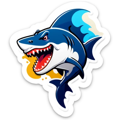 Shark mixed with a rooster sticker