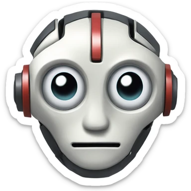 a single mean decepetive robot on ace game card, instead of the ace there will be the face of the robot sticker