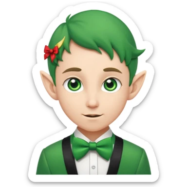 elf with bow tie sticker