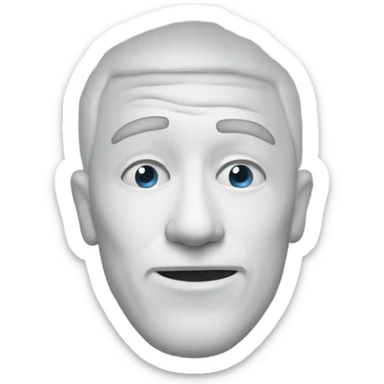 A guys face cover by a white powder  sticker