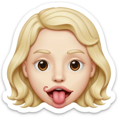 Ojos en forma de equis boca ondulada y con lengua afuera del lado izquierdo como el logo de nirvana sticker