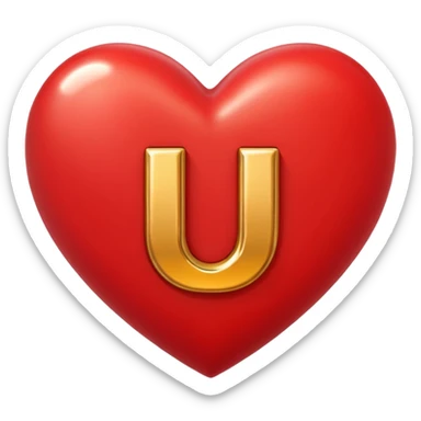 A red heart with the letter "J" in the middle sticker