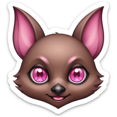 a normal bat witha pink diamond in its forhead, the full bat with his body, the diamond only in the forhead, forhaed not body sticker