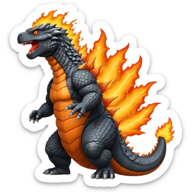 A Godzilla with fire in mouth sticker