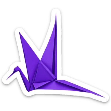 Origami crane purple sticker