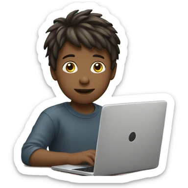 boy with laptop  sticker
