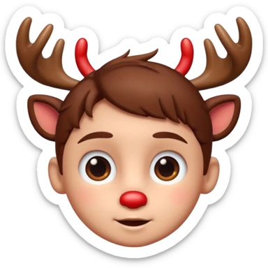 Rudolph cute face emoji for slack simple with hair, like the first one of that most recent message sticker