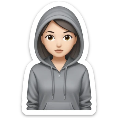 Sasha Gray in gray hoodie full height sticker