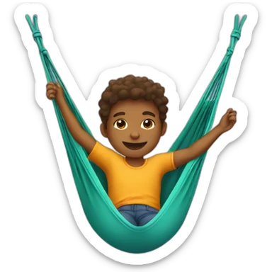 a kid laying in hammock sticker