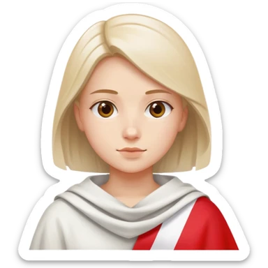 student with a Polish flag draped over shoulders sticker