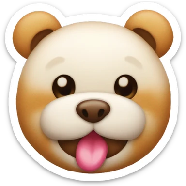 Peluche avec des gros un petit nez et des dents qui sortent de sa bouche sticker