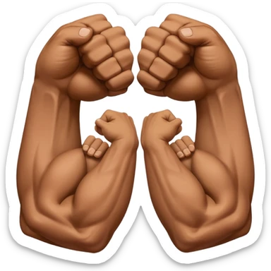 Two fists crossed over each other at the wrists like being handcuffed just without the cuffs in an upward and downword motion sticker