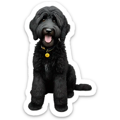 Black goldendoodle sticker