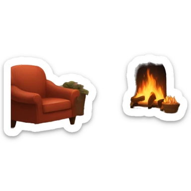 cozy fireplace  sticker
