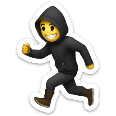 A thief stealing and running  sticker