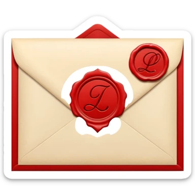 Cream-colored romantic Letter Envelope  sticker