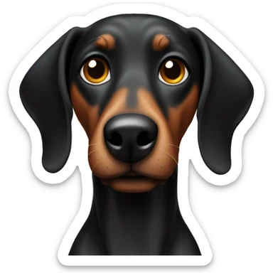 Black weener dog  sticker