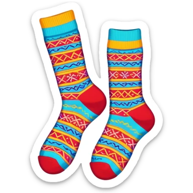 pair of socks with colorful pattern sticker